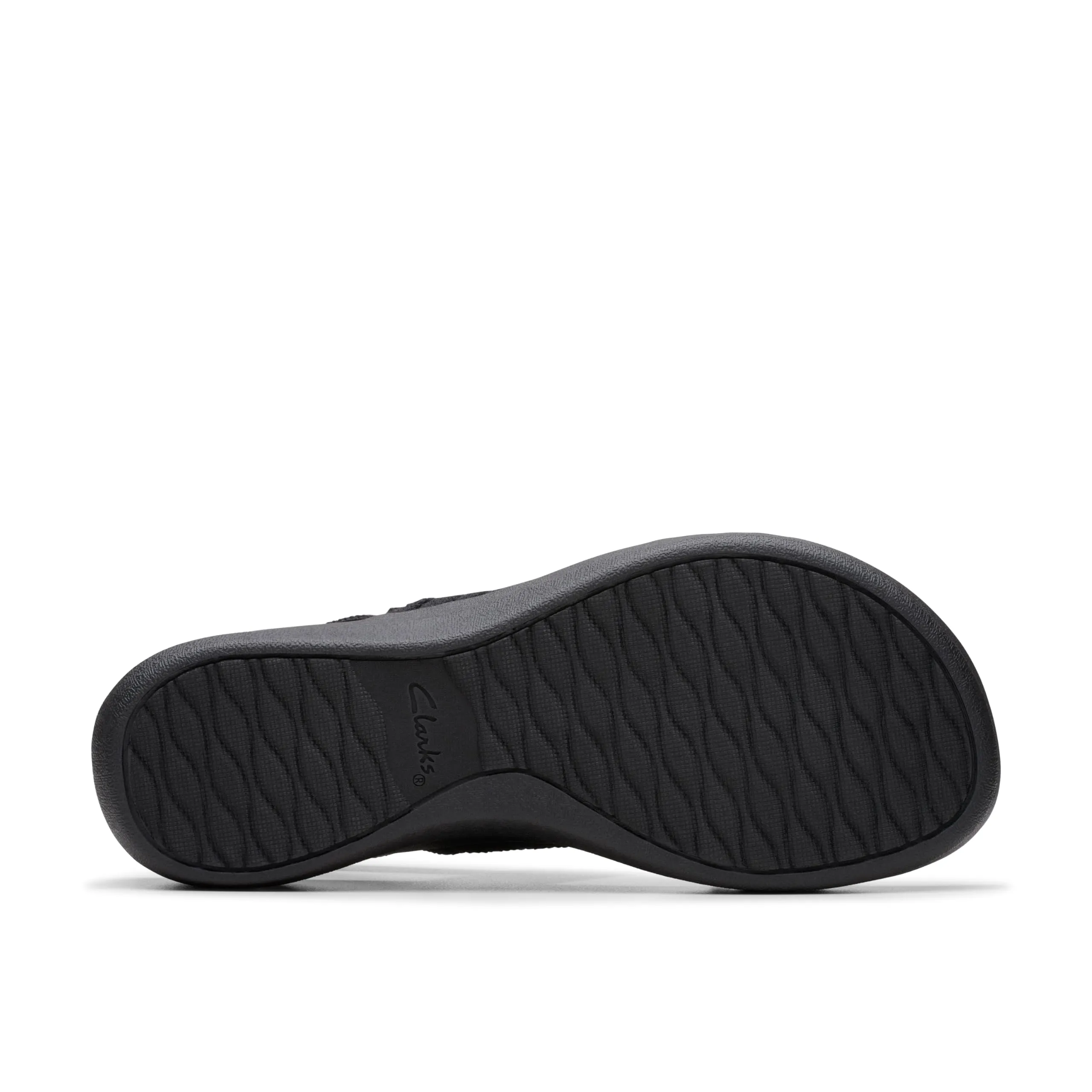 Clarks Women's Arla Stroll Flat Sandal, Black Textile, 5