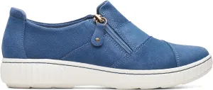 Clarks Women's Caroline Grace Oxford, Blue Suede, 8.5 Wide