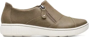 Clarks Women's Caroline Grace Oxford, Olive Suede, 8.5 Wide