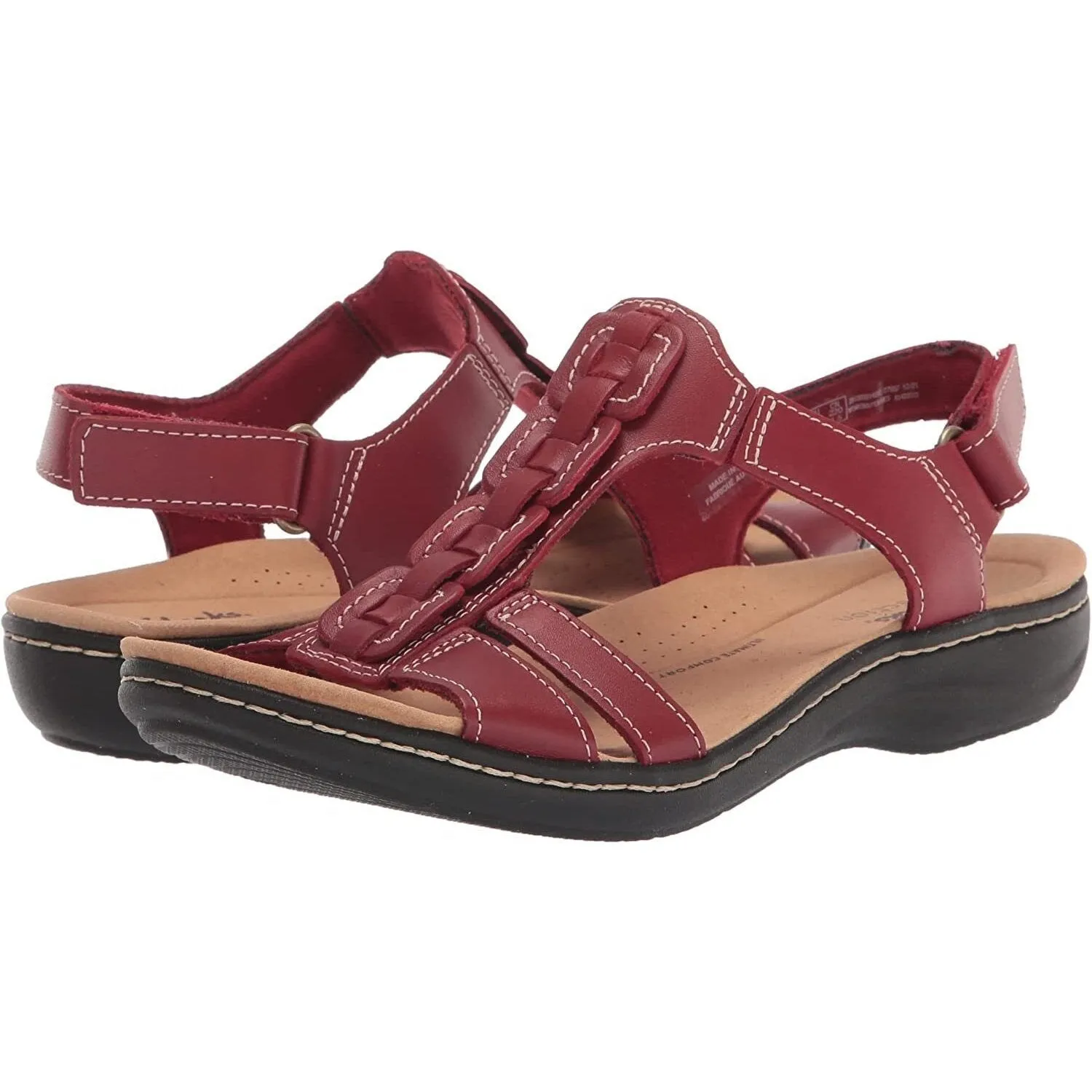Clarks Women's Laurieann Kay Shoes Red Leather