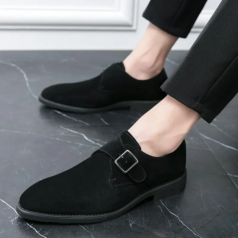 Classic Mens Loafers Brown Handmade Slip on Italian Style Office Formal Shoes Black Suede Business Formal Shoes