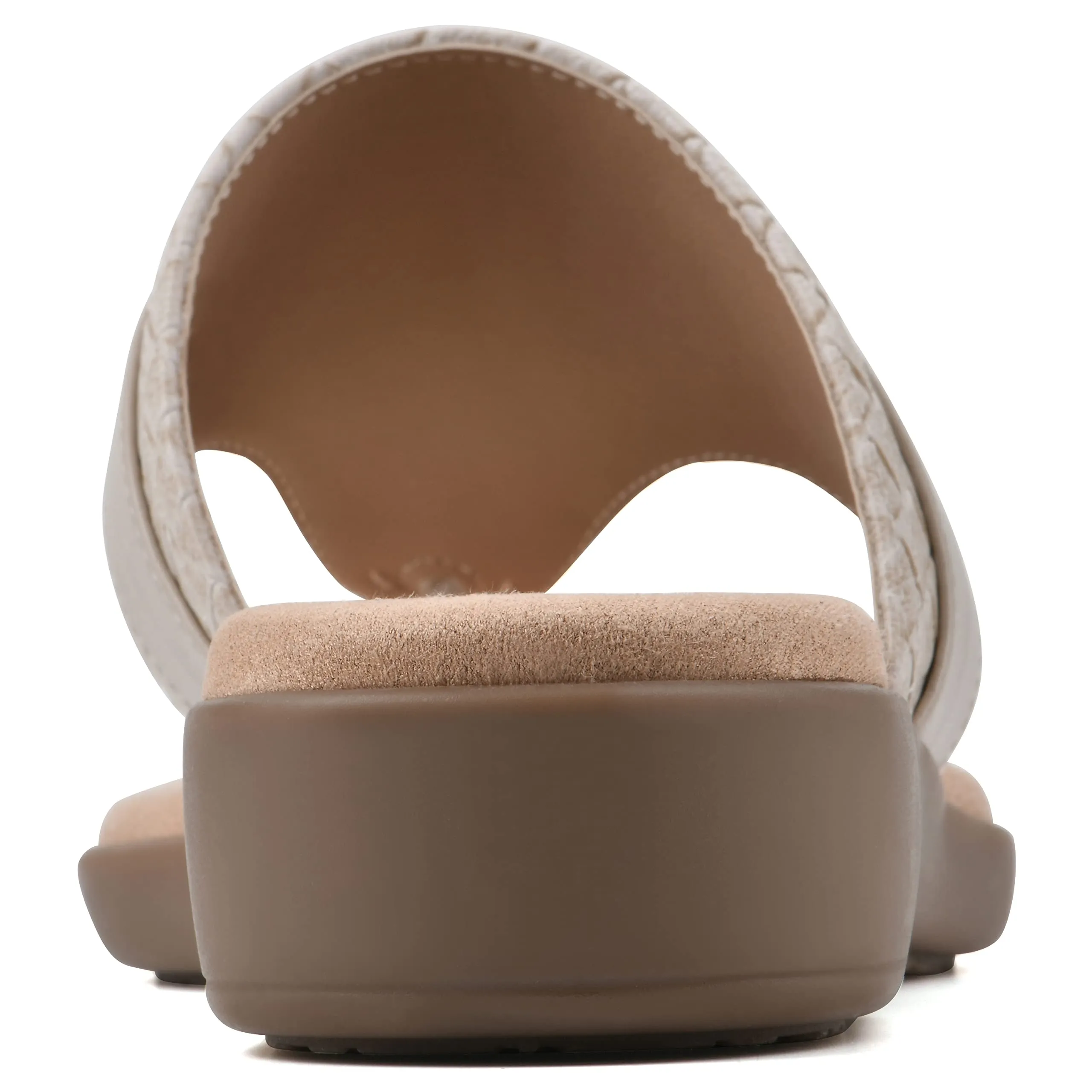 CLIFFS BY WHITE MOUNTAIN Women's Benedict Mini Wedge Sandal, Taupe/Woven, 7 M