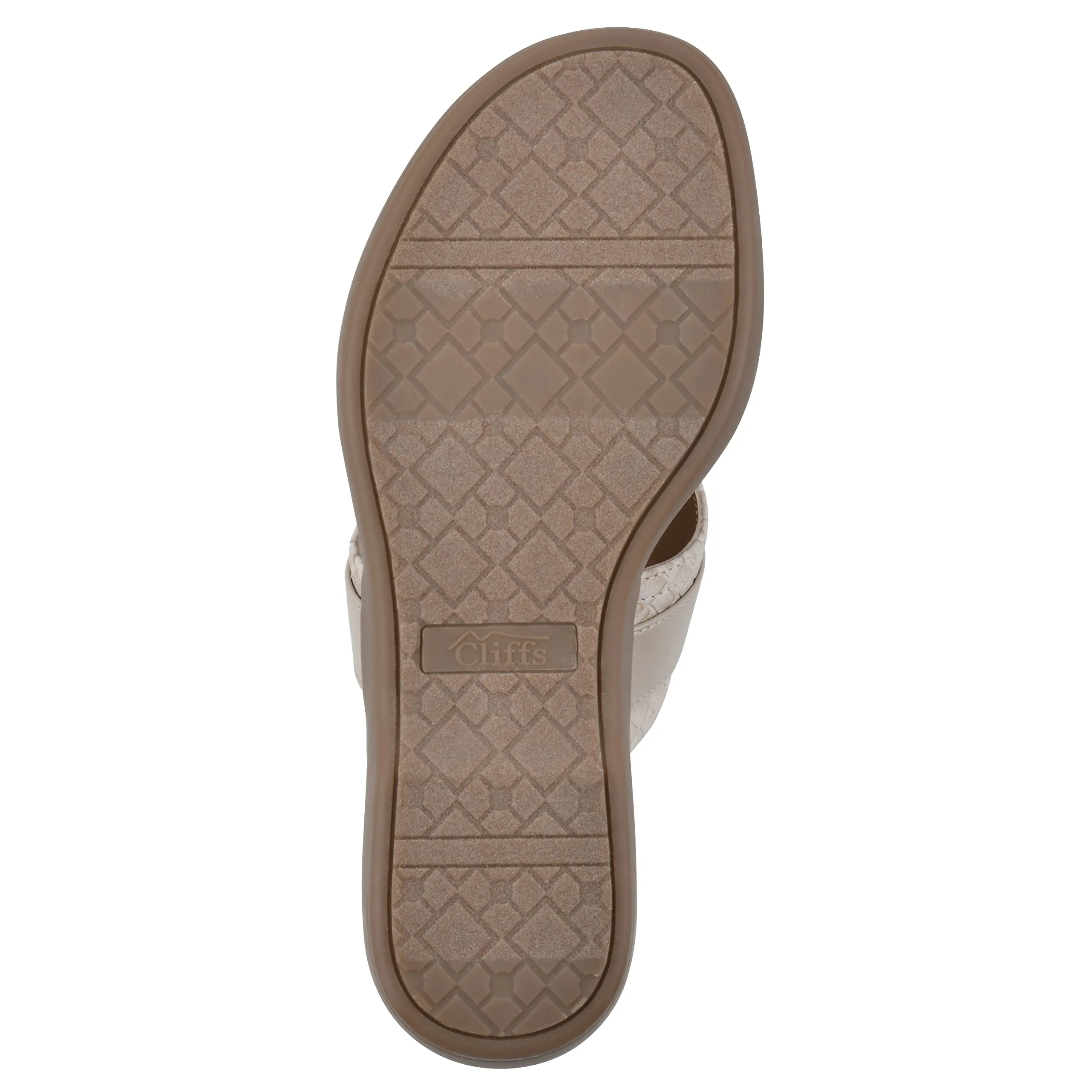 CLIFFS BY WHITE MOUNTAIN Women's Benedict Mini Wedge Sandal, Taupe/Woven, 7 M