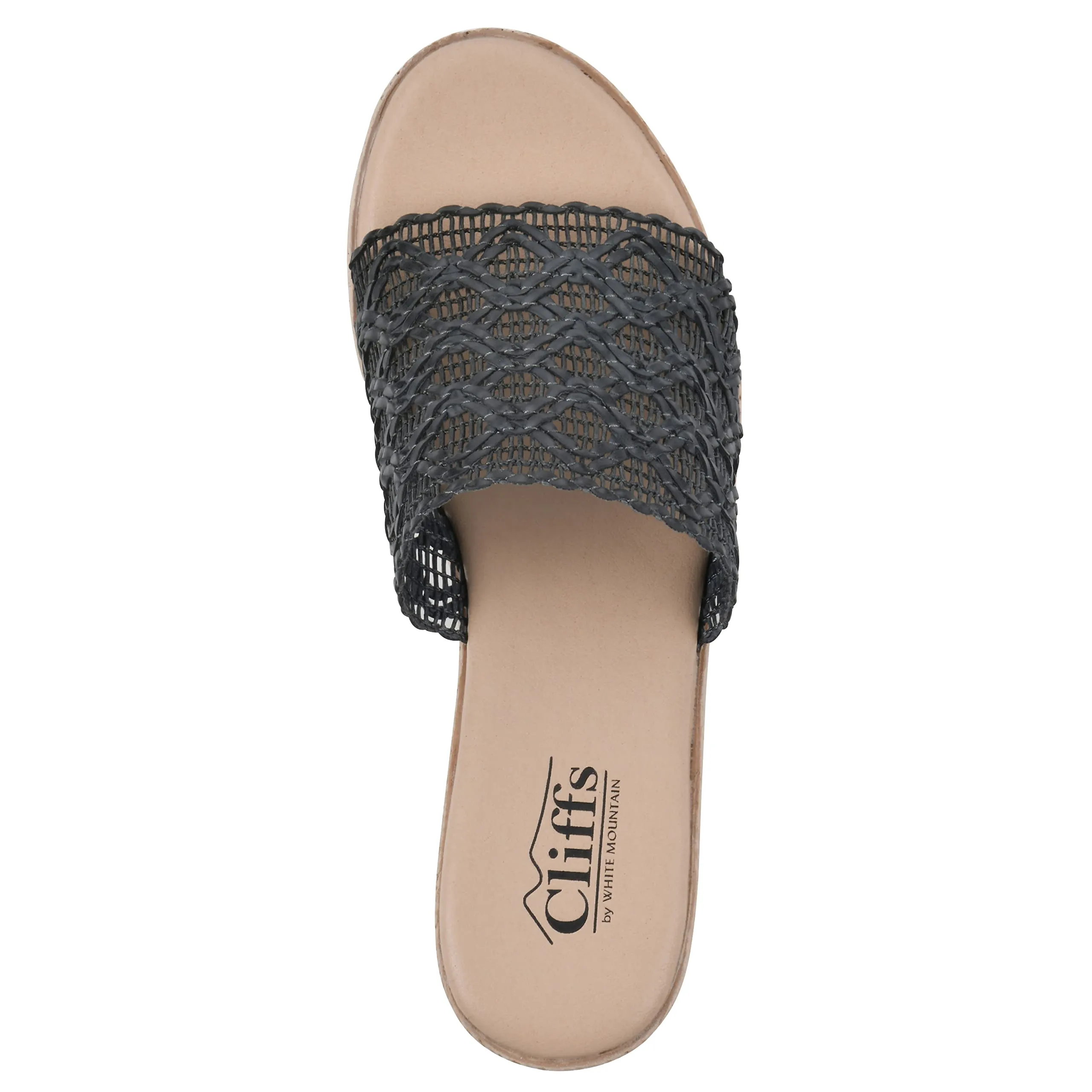 CLIFFS BY WHITE MOUNTAIN Women's Biankka Platform Sandal, Black/Woven/Pu, 7 M
