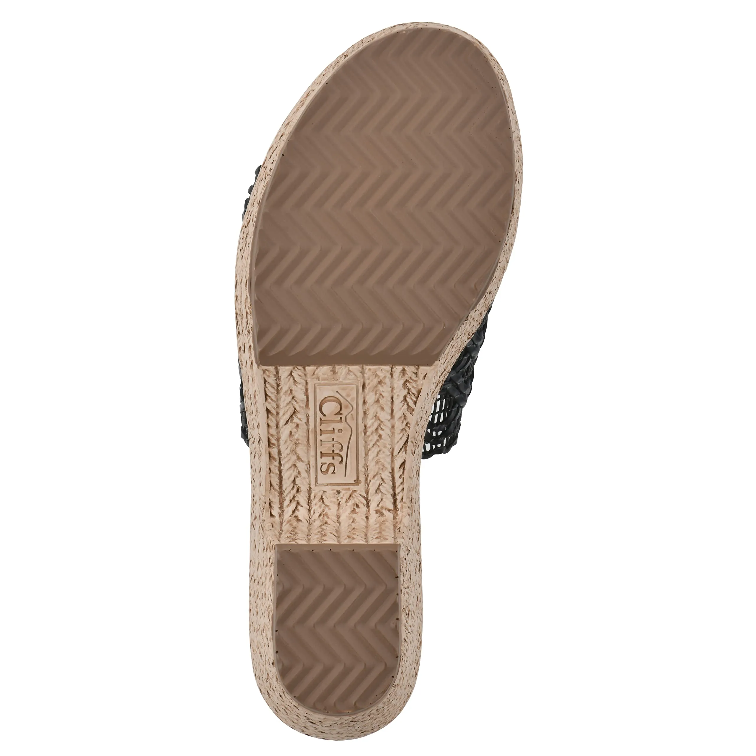 CLIFFS BY WHITE MOUNTAIN Women's Biankka Platform Sandal, Black/Woven/Pu, 7 M