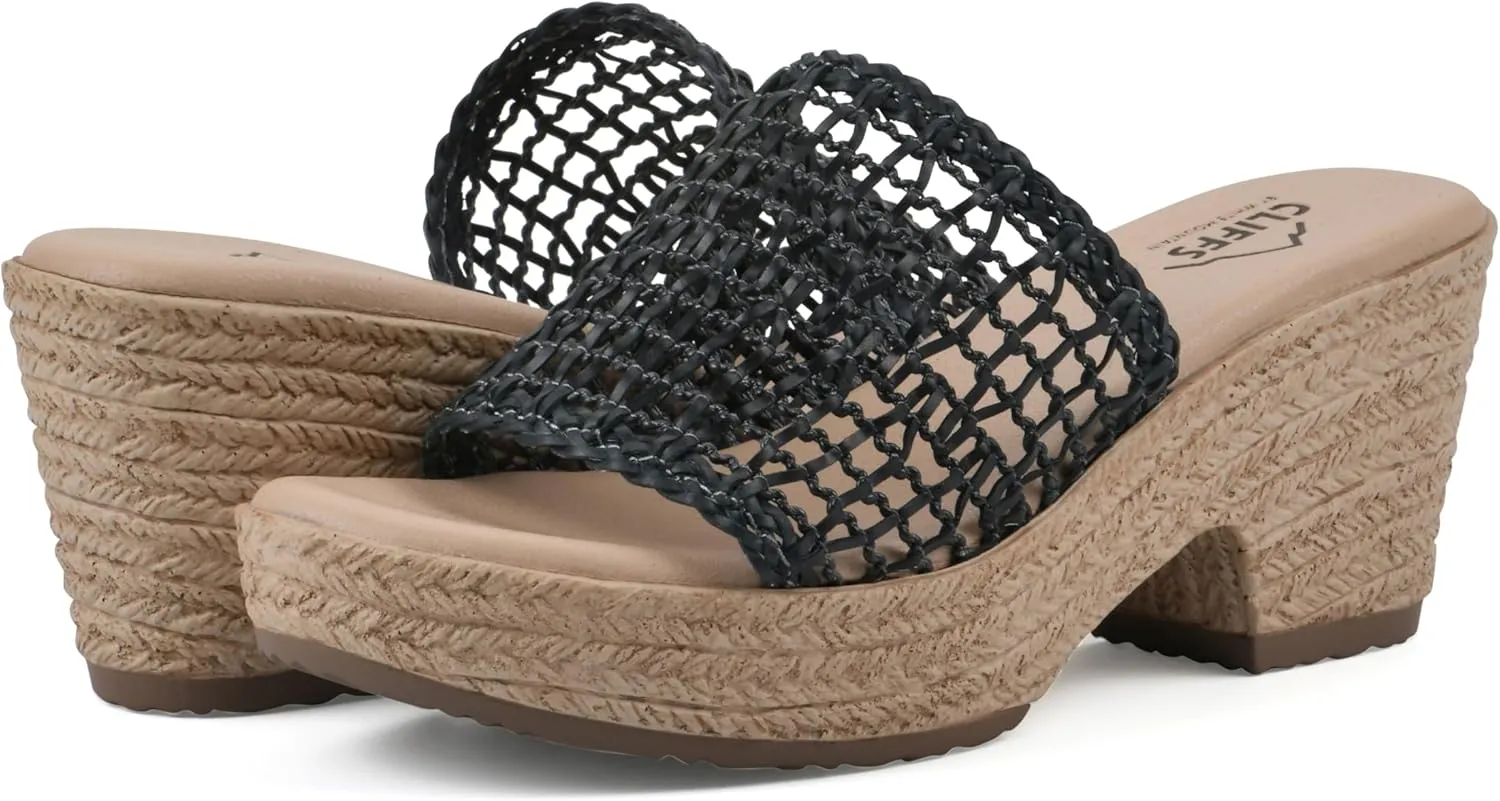 CLIFFS BY WHITE MOUNTAIN Women's Biankka Platform Woven Slide Sandal