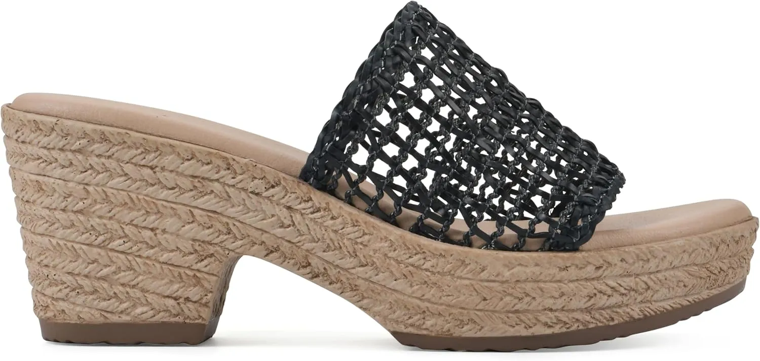 CLIFFS BY WHITE MOUNTAIN Women's Biankka Platform Woven Slide Sandal