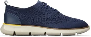 Cole Haan 4. Zerogrand Stitchlite Oxford - Shoes for Women - Round Toe - Anatomical Footbed - Pull Loop Ashes Of Roses Marine Blue Knit/Vibrant Orange 8.5 B - Medium