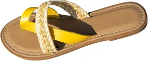 Comfortable Slide Sandals Women Summer Weave Slip On Casual Open Toe Flat Soft Bottom Breathable Slippers Shoes Sandals