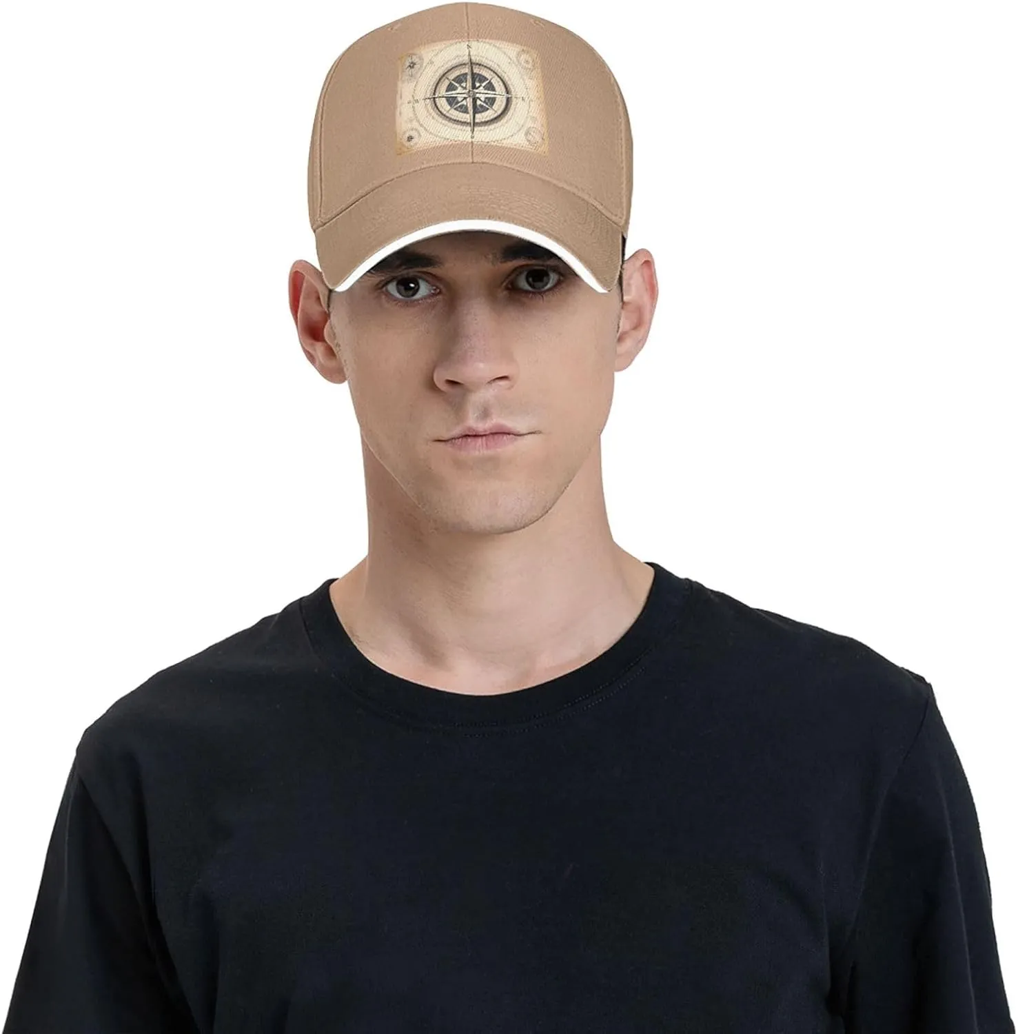 Compass Navigation Pattern Unisex Baseball Cap Black : Breathable, Light