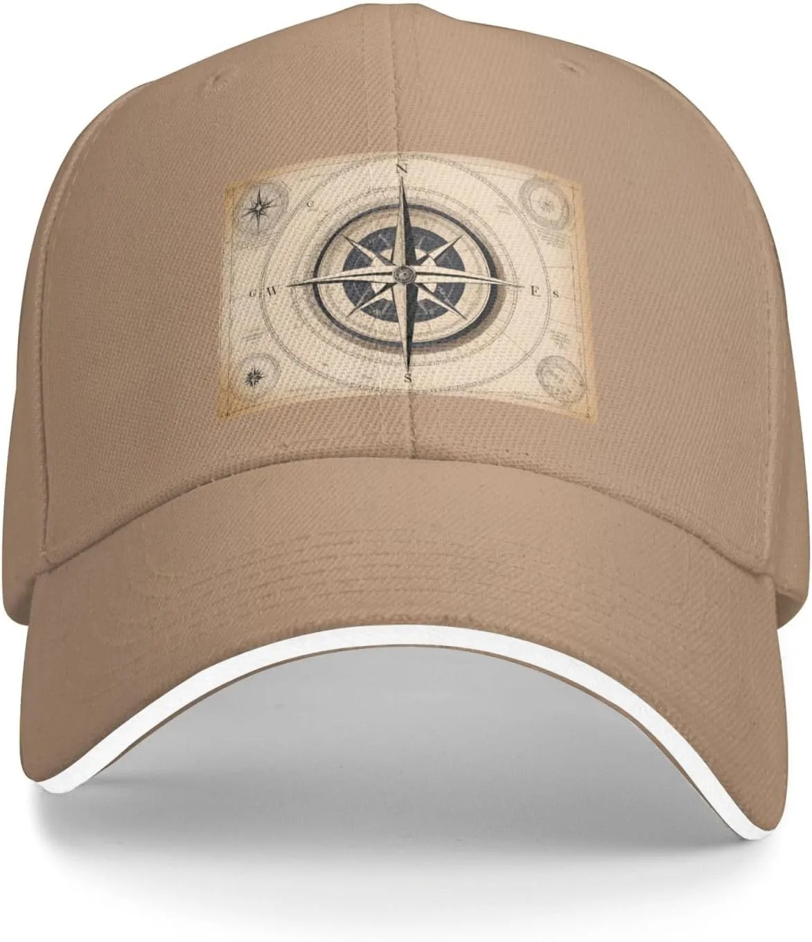 Compass Navigation Pattern Unisex Baseball Cap Black : Breathable, Light