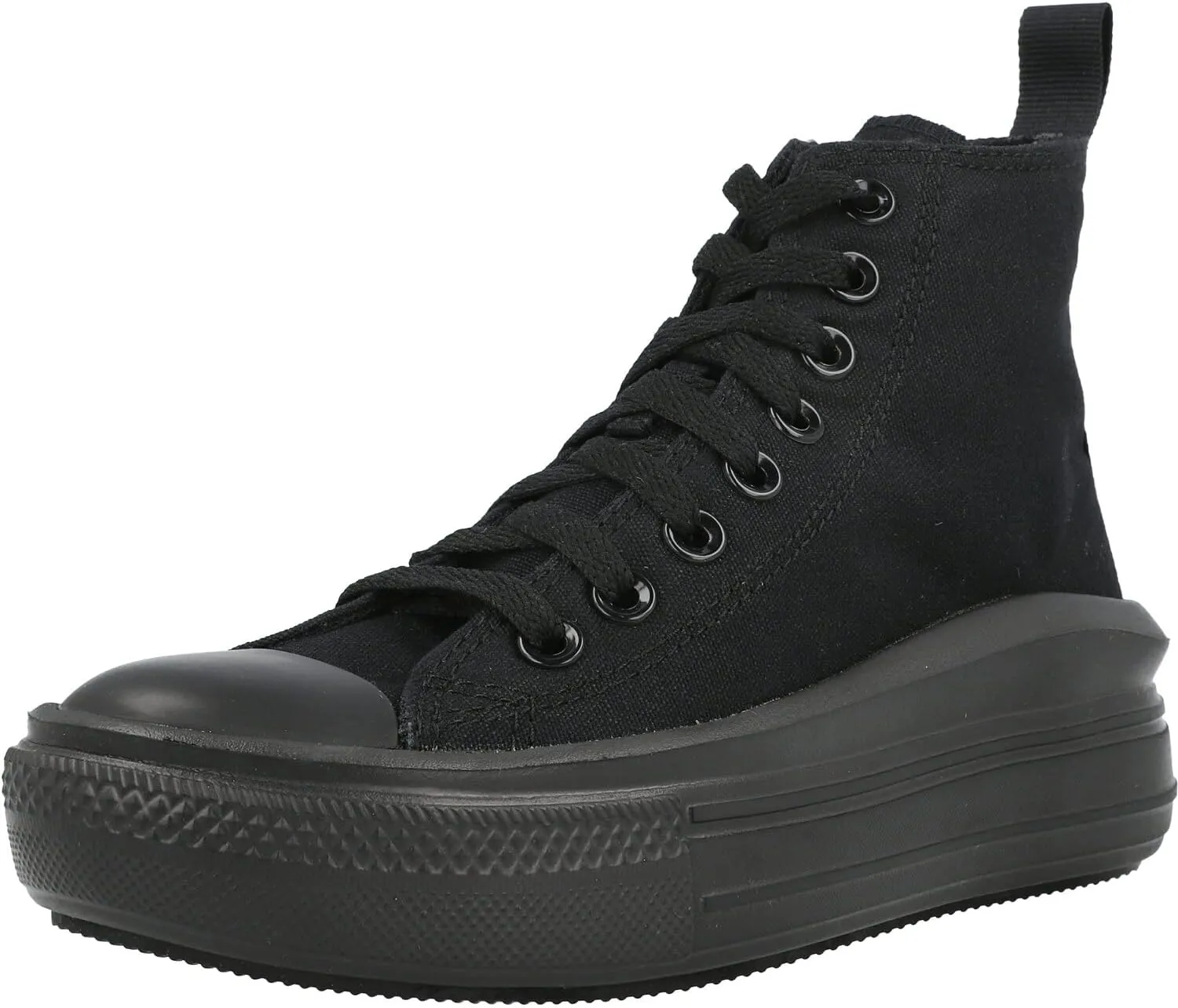 Converse Chuck Taylor All Star Move Platform Canvas (Big Kid) Sneaker, Black/Black/Dk Smoke Grey, 3.5 US Unisex