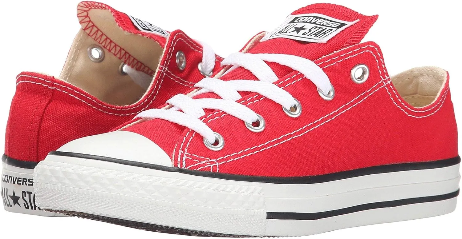 Converse Unisex Low-Top, Red White, 9.5 US Women