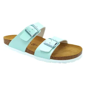 Cosmos Comfort Neptune 6108701-706 Women's Twin Strap Adjustable Buckle Mule Sandal Metallic Mint Green