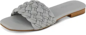 CUSHIONAIRE Women's Fez woven slide sandal  Memory Foam, Wide Widths Available