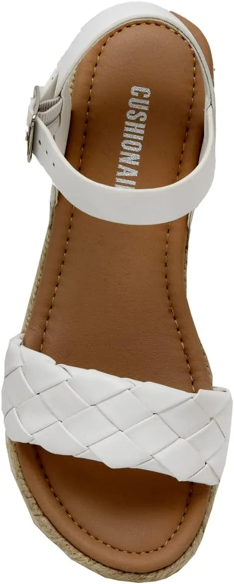CUSHIONAIRE Women's Mae woven espadrille wedge sandal
