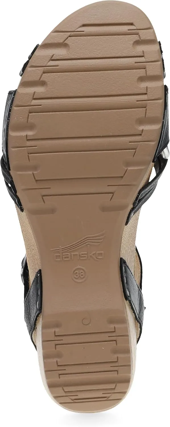 Dansko Tia Fisherman Wedge Sandal for Women - Contoured Footbed for All-Day Comfort and Support – Adjustable Hook & Loop Straps with Buckle Detail