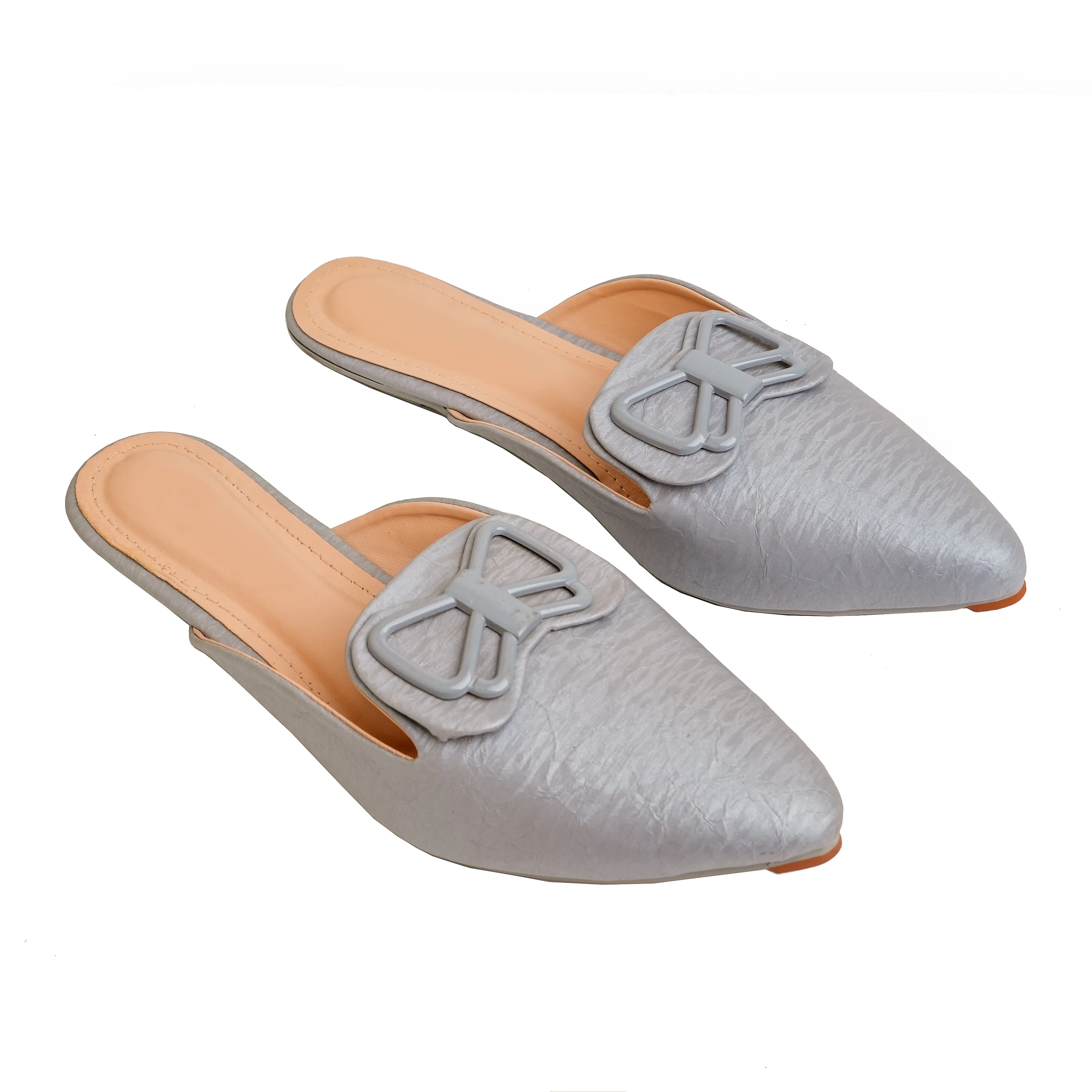 Dove Delight Mule With Bow - Gray