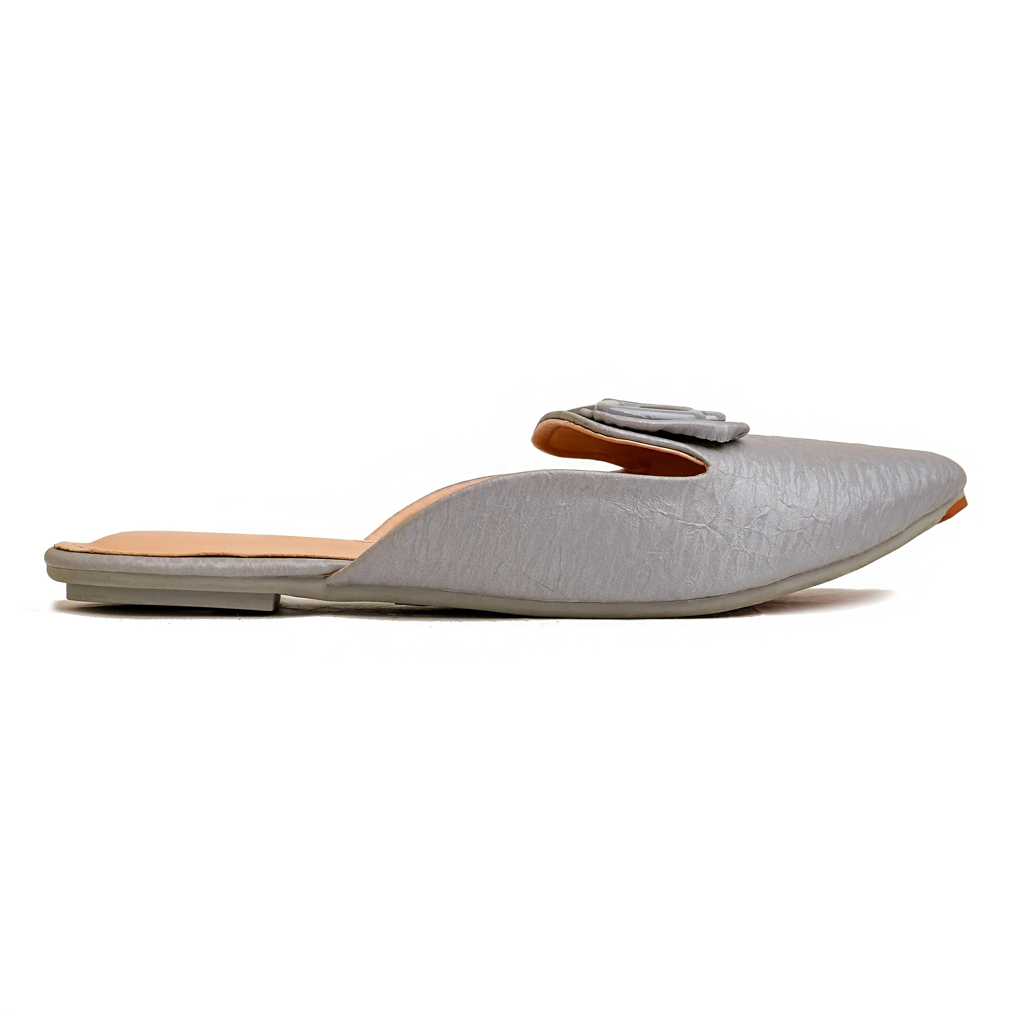 Dove Delight Mule With Bow - Gray