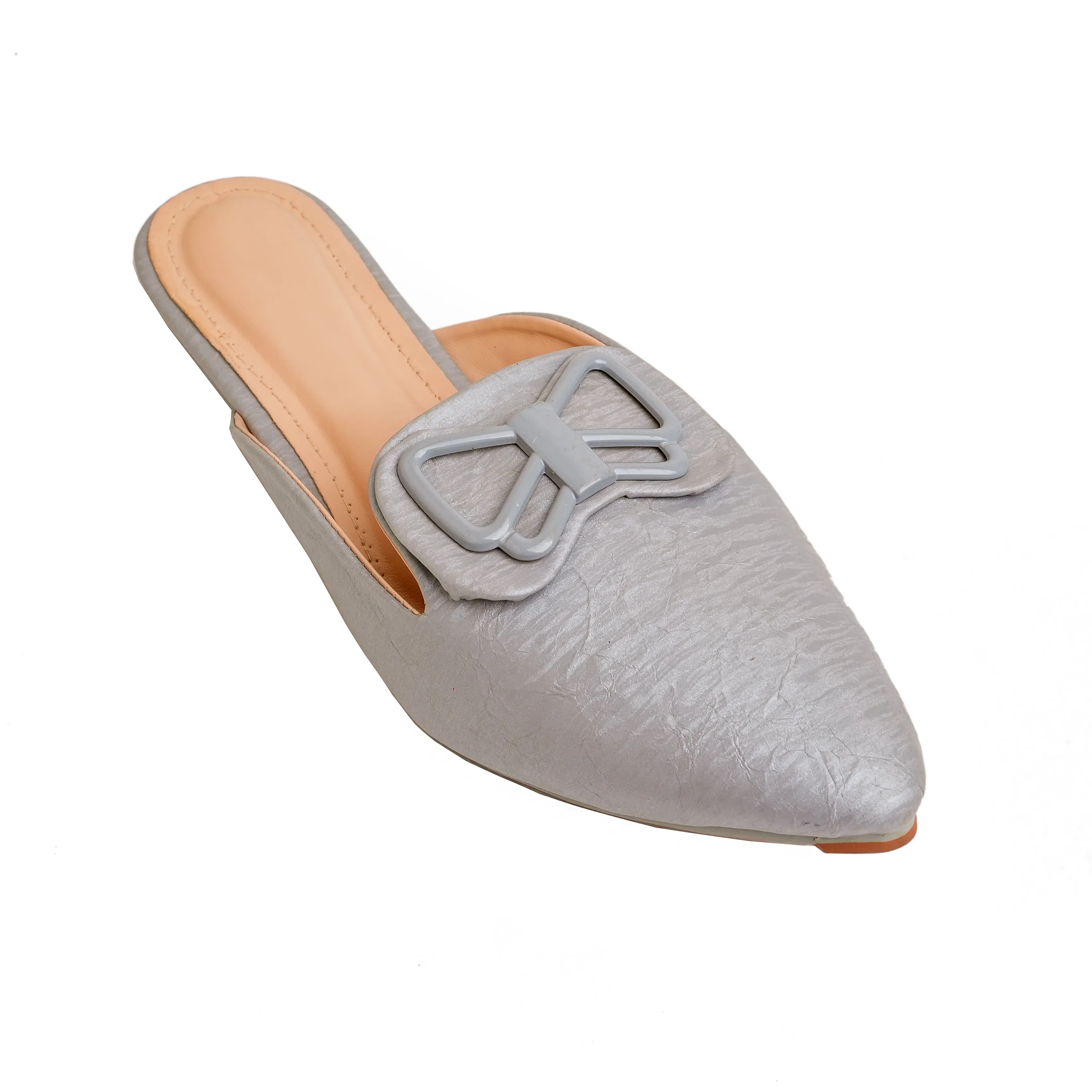 Dove Delight Mule With Bow - Gray