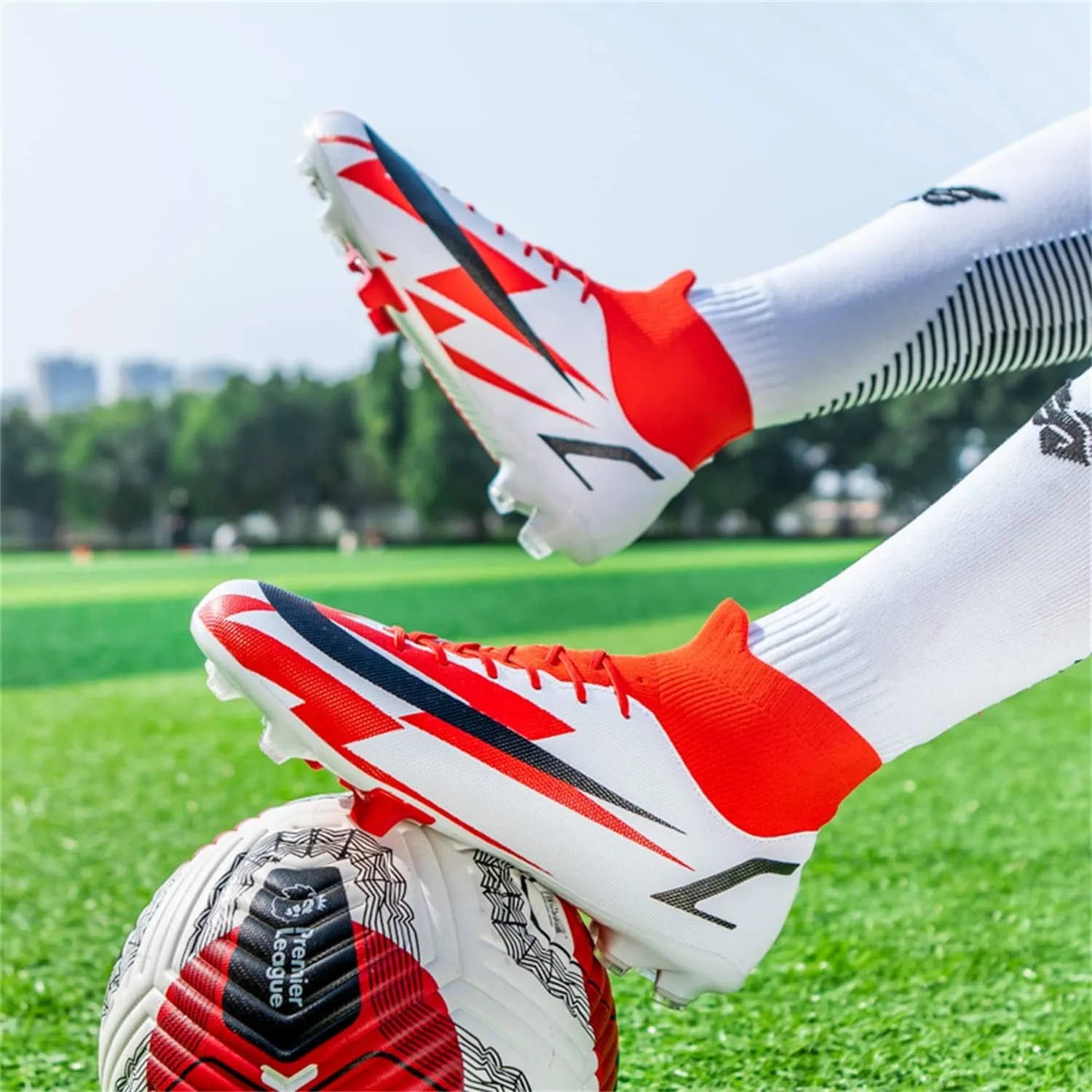 DRESER Competitive Adult Football Shoes Men's and Women's Outdoor Football Shoes Track and Field Turf World Team Non-Slip Shoes Running Sports Lightweight Breathable Non-Slip Shock-Absorbing Shoes