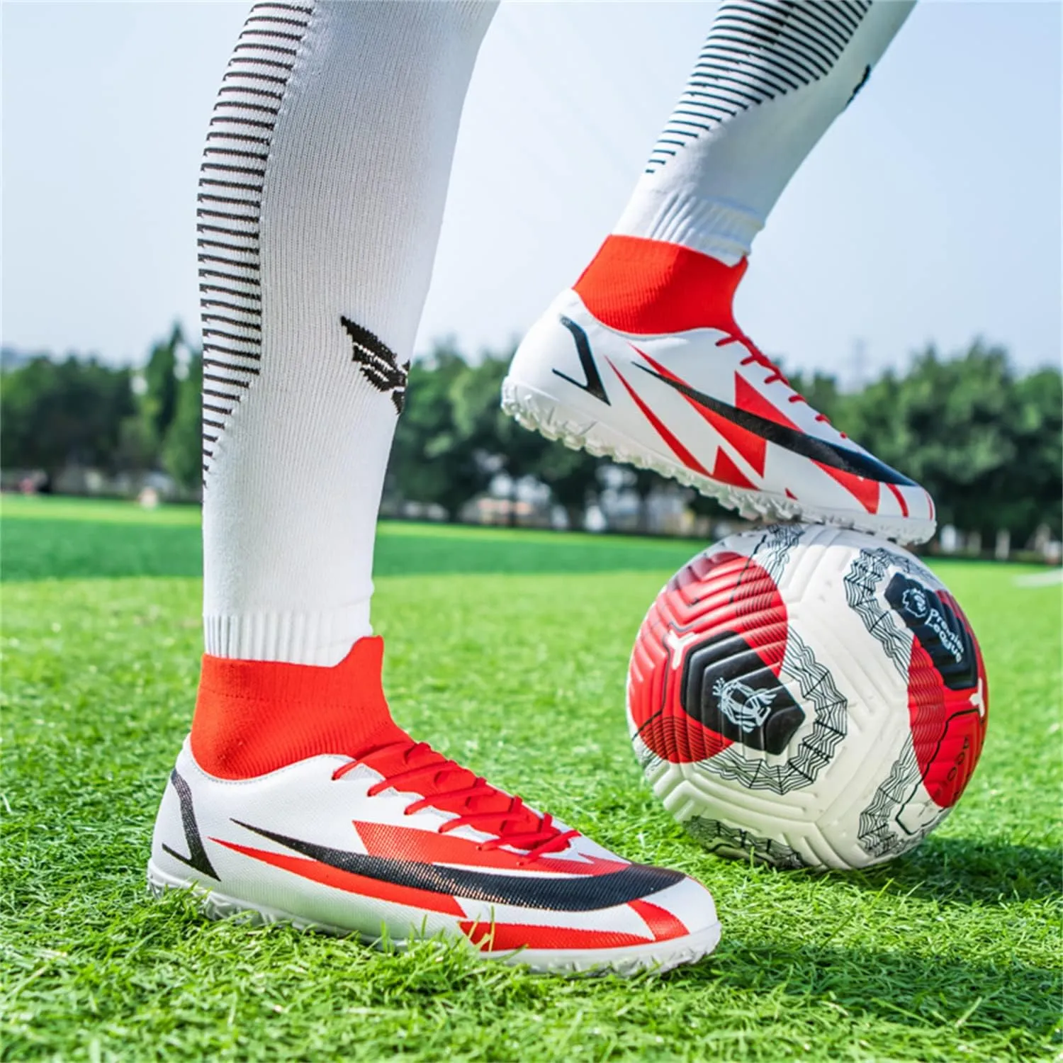 DRESER Competitive Adult Football Shoes Men's and Women's Outdoor Football Shoes Track and Field Turf World Team Non-Slip Shoes Running Sports Lightweight Breathable Non-Slip Shock-Absorbing Shoes