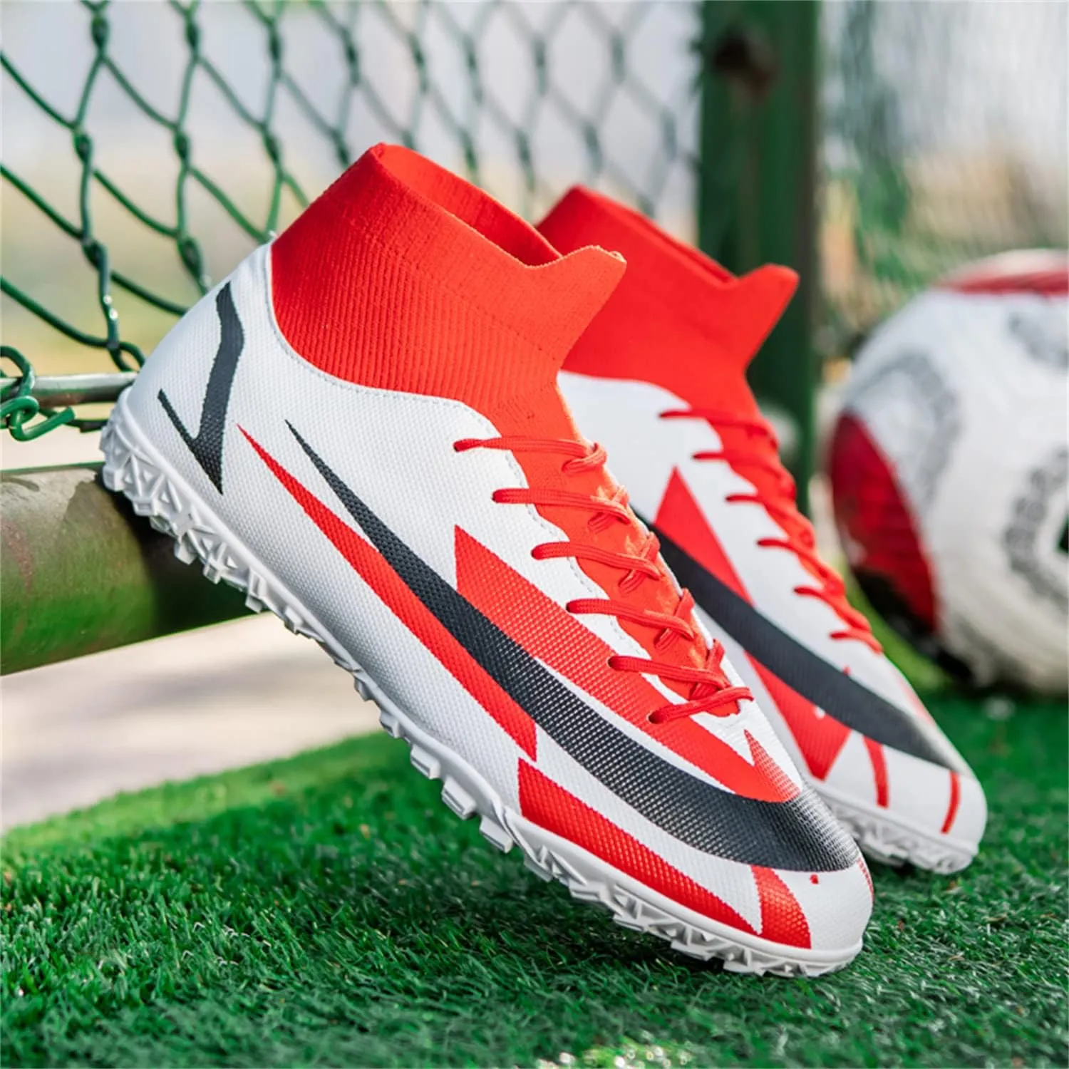 DRESER Competitive Adult Football Shoes Men's and Women's Outdoor Football Shoes Track and Field Turf World Team Non-Slip Shoes Running Sports Lightweight Breathable Non-Slip Shock-Absorbing Shoes