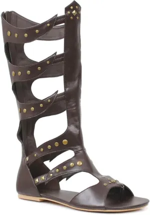 Ellie Shoes Inc Men's Knee-High Flat Sandal Sizes M BRWN - Medium (10-11) - Brown