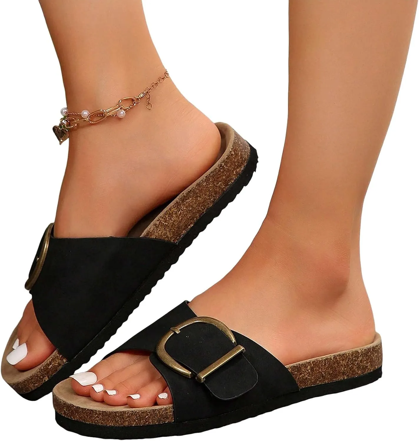 Fashion Slides Slippers for Summer Ladies New Flat Bottom One Word Pillar Fashion Casual Soft Bottom Retro Outer Wear