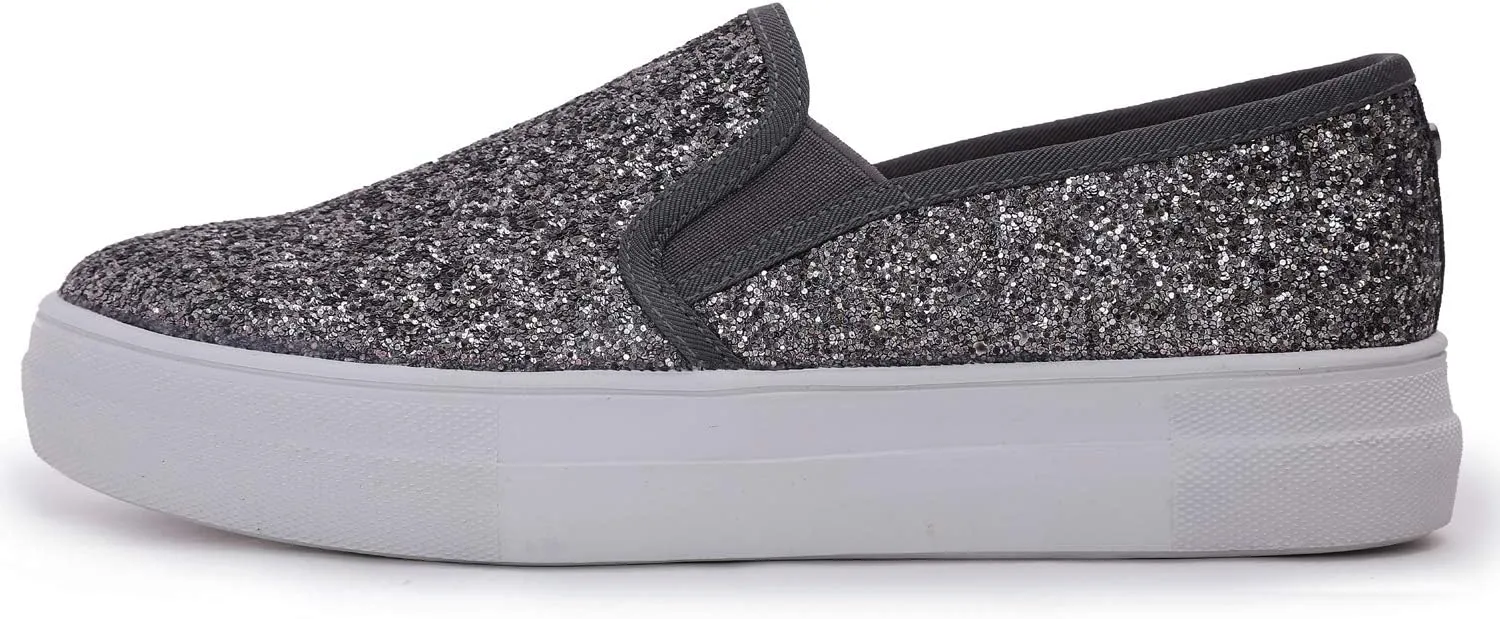 FEVERSOLE Women's Fashion Slip On Sneaker Casual Platform Loafers