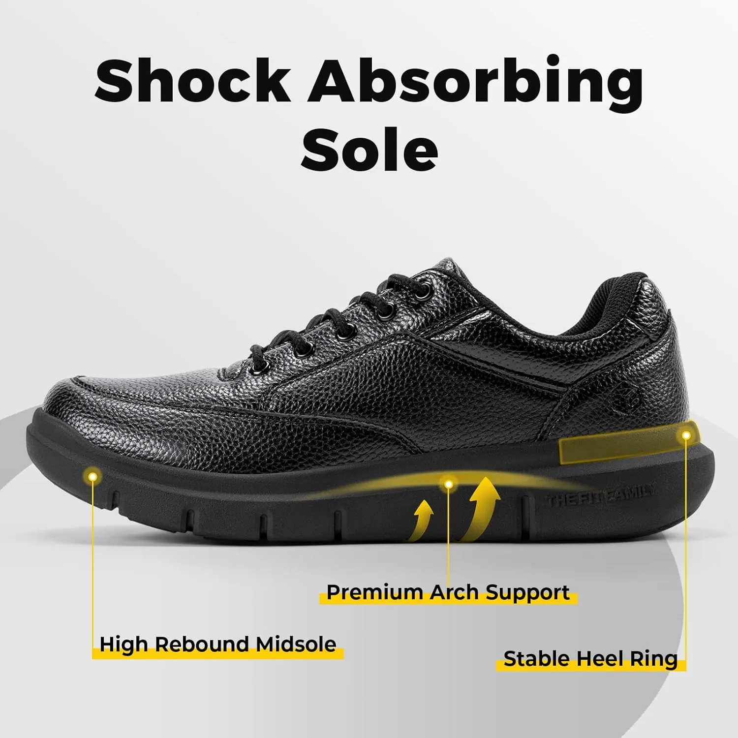 FitVille Men Wide Walking Shoes Casual Comfortable Dress Shoes Lightweight Arch Support Oxford Shoes Non-Slip Vegan Leather Business Sneakers