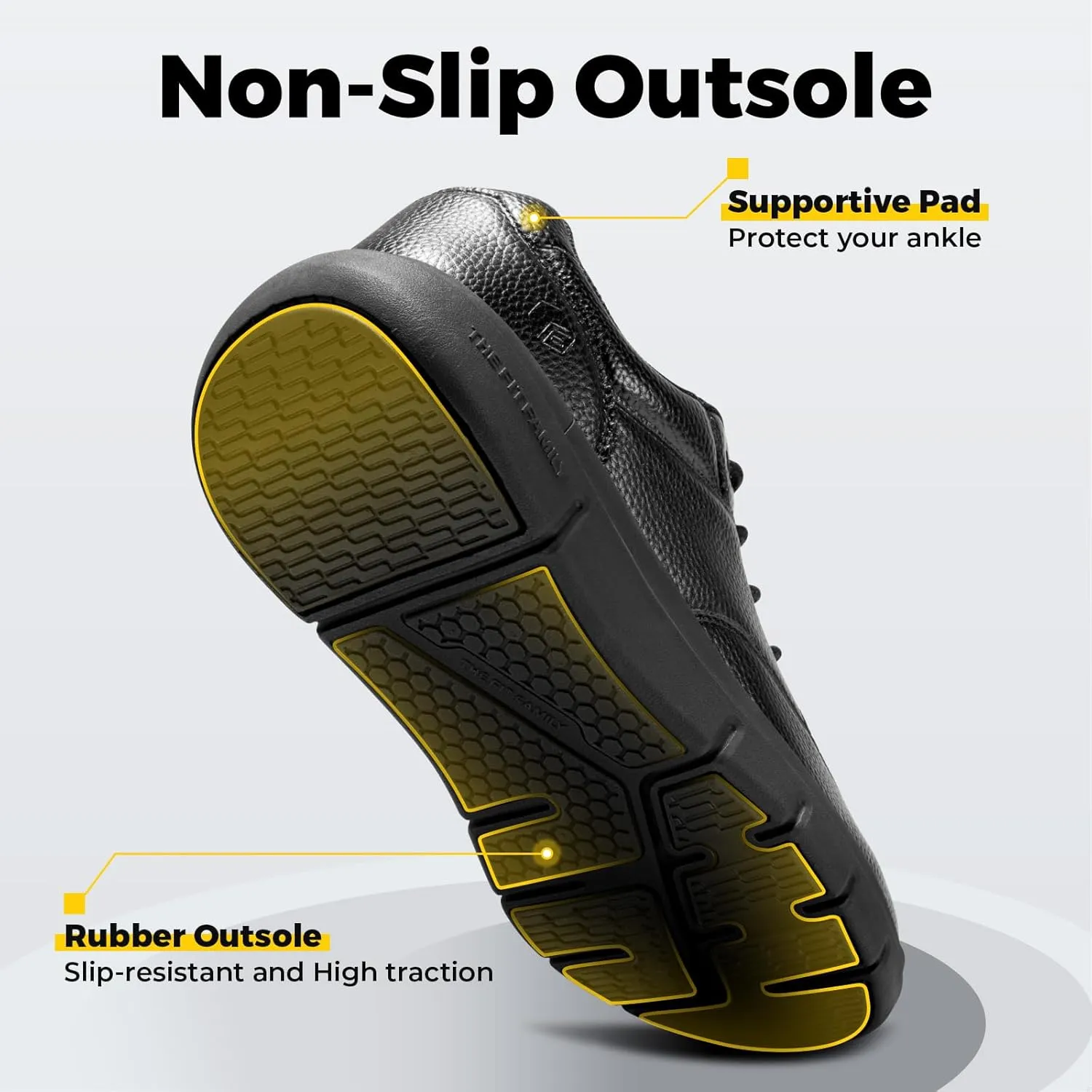FitVille Men Wide Walking Shoes Casual Comfortable Dress Shoes Lightweight Arch Support Oxford Shoes Non-Slip Vegan Leather Business Sneakers