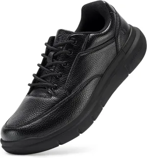 FitVille Men Wide Walking Shoes Casual Comfortable Dress Shoes Lightweight Arch Support Oxford Shoes Non-Slip Vegan Leather Business Sneakers