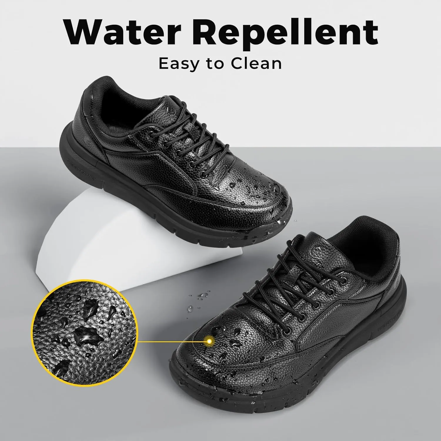 FitVille Men Wide Walking Shoes Casual Comfortable Dress Shoes Lightweight Arch Support Oxford Shoes Non-Slip Vegan Leather Business Sneakers