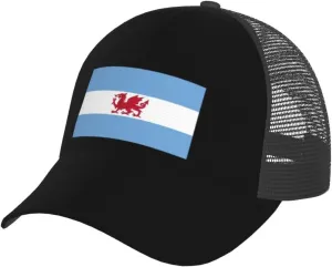 Flag of The Welsh Colony in Patagonia Baseball Cap for Men Women Breathable Mesh Back Baseball Caps Casual Outdoor Hat Adjustable Trucker Hat Sun Hats