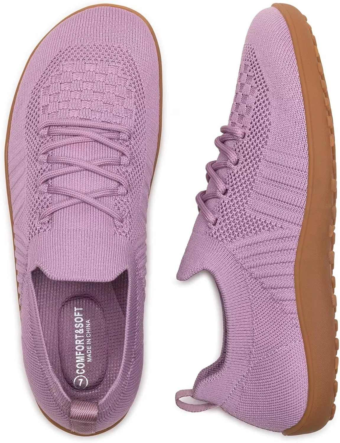 Frank Mully Womens Walking Shoes Wide Toe Box Barefoot Shoes Knitted Fashion Sneaker with Arch Support