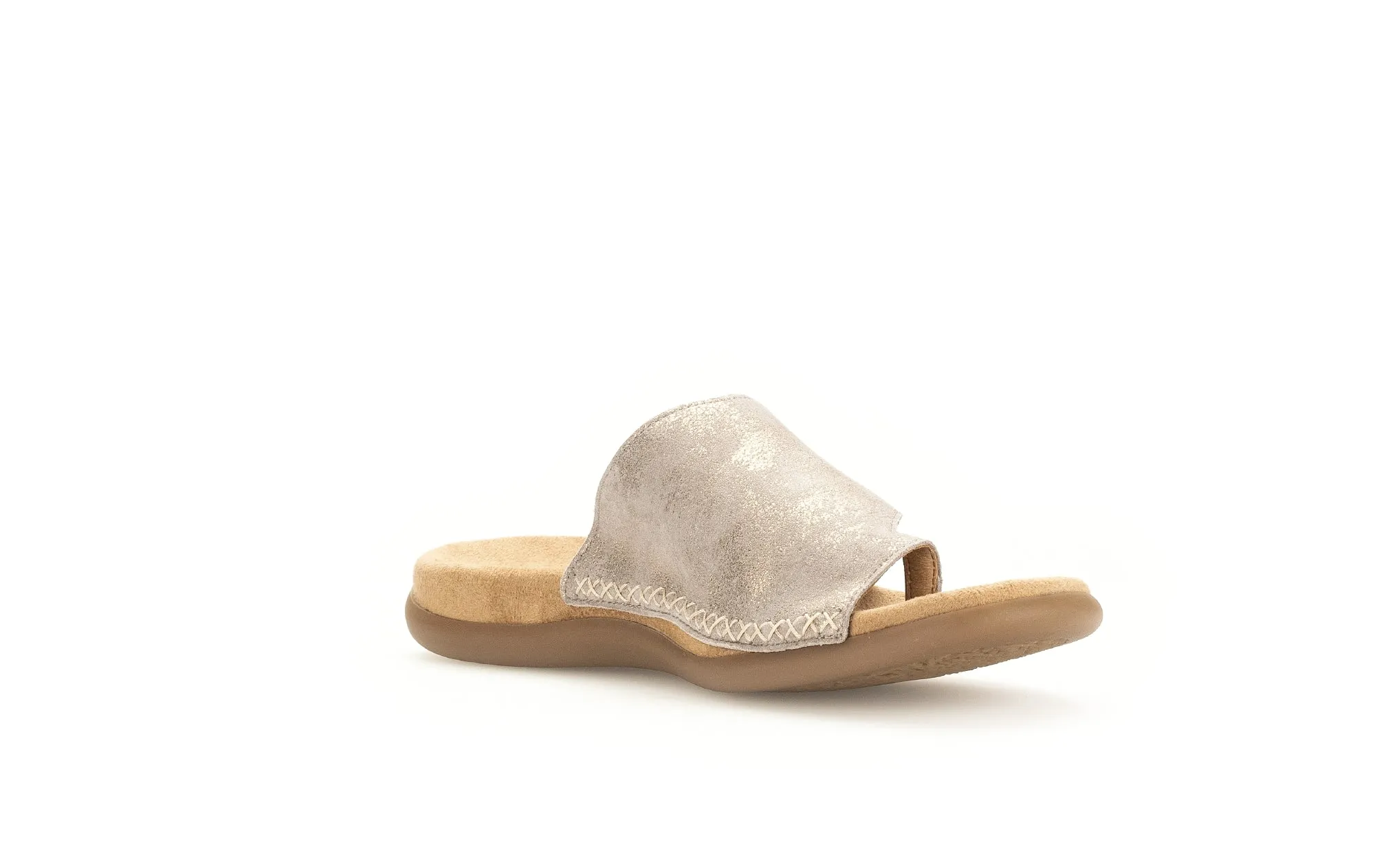 GABOR - 43.700.62 FLAT TOE-POST MULE - GOLD METALLIC