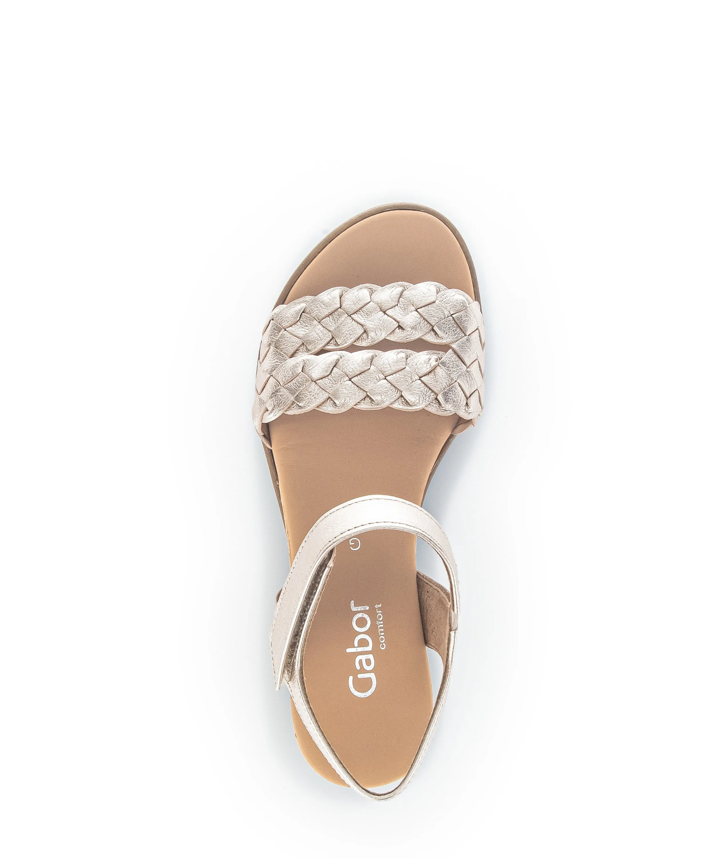 Gabor Woven Wedge Sandal Metallic