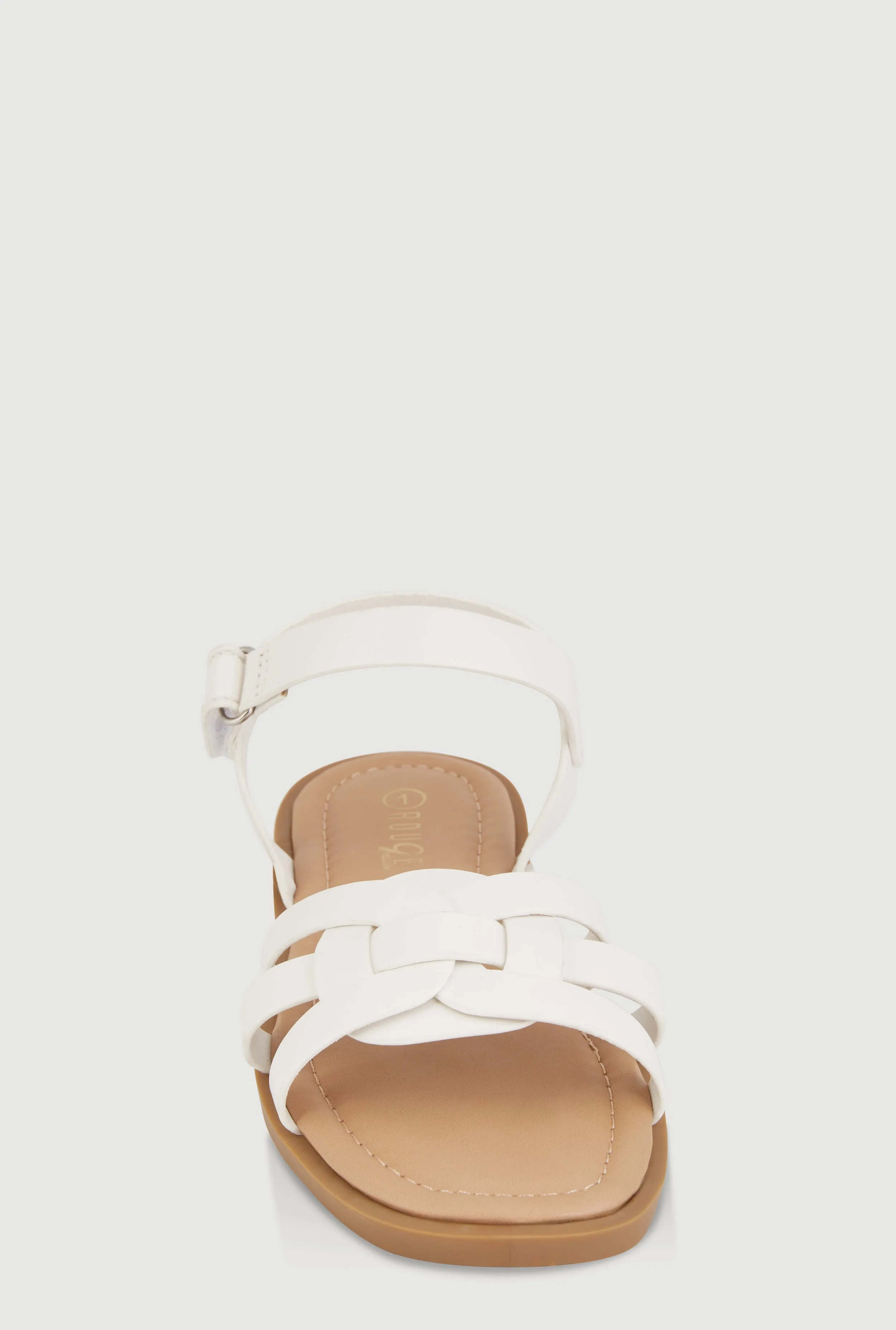 Girls Woven Band Velcro Strap Sandals