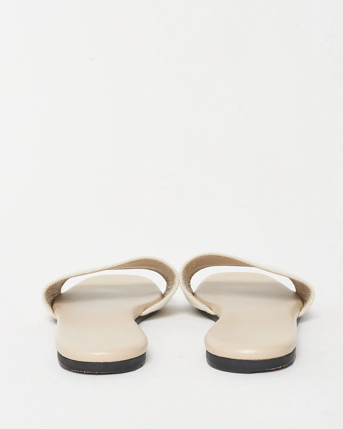 Givenchy Beige Canvas Logo 4G Flat Mule Sandals - 39