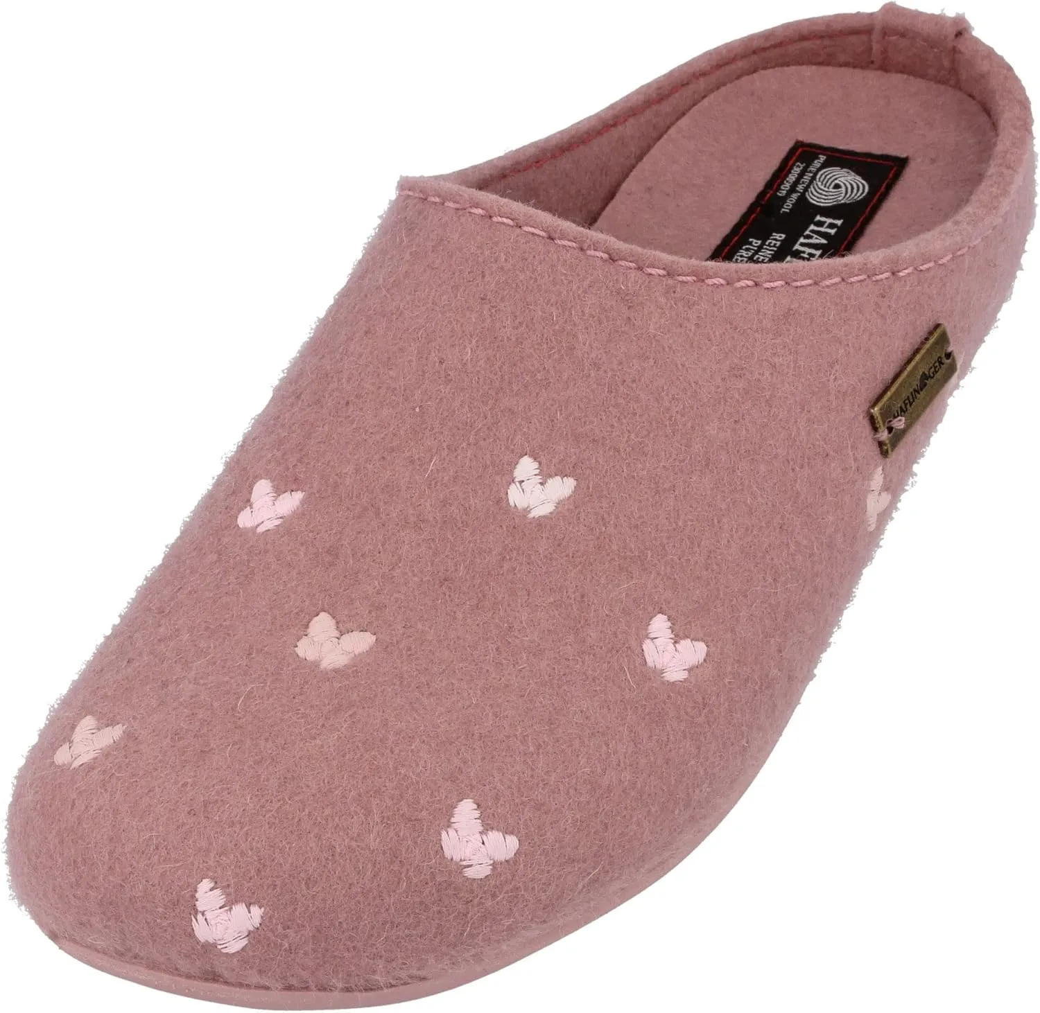 HAFLINGER Fafalline Wool Felt Butterfly Motif Womens Slip On Mule Slippers Unisex