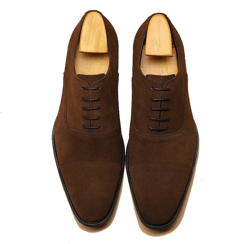Handmade Suede Oxford Dress Shoes for Men