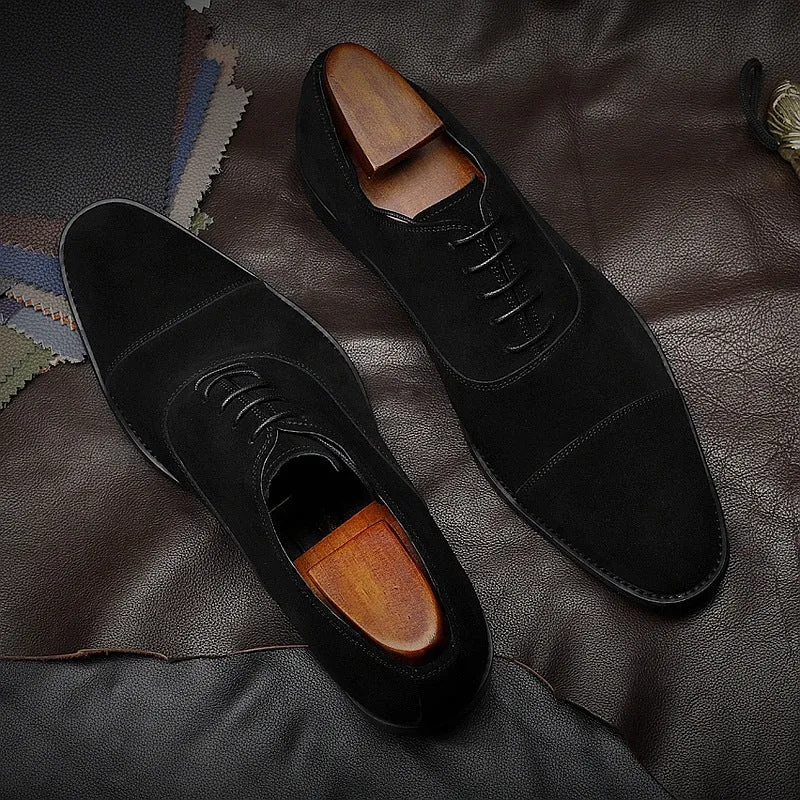 Handmade Suede Oxford Dress Shoes for Men