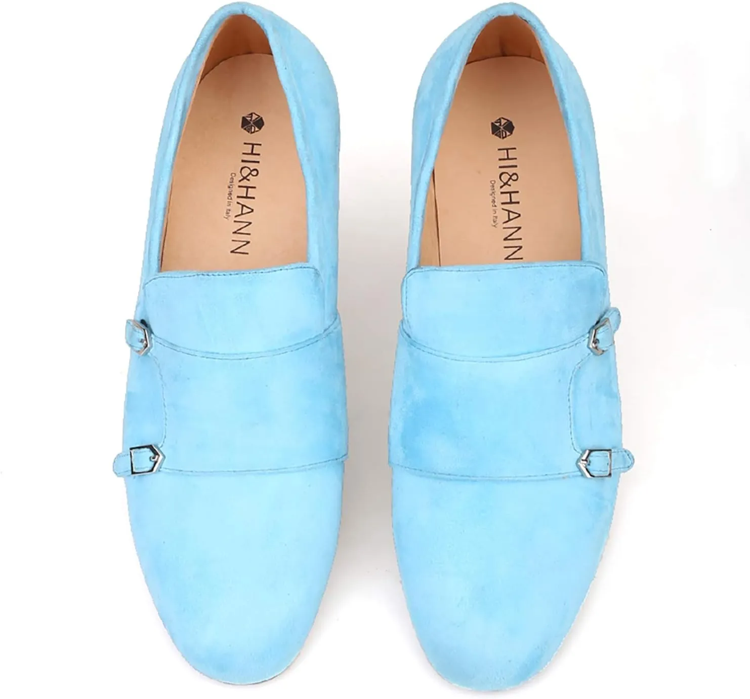 HI&HANN Men Velvet Shoes with Velvet Hasp cCasual Shoes British Style Shoes Slip-on Loafer Smoking Slipper