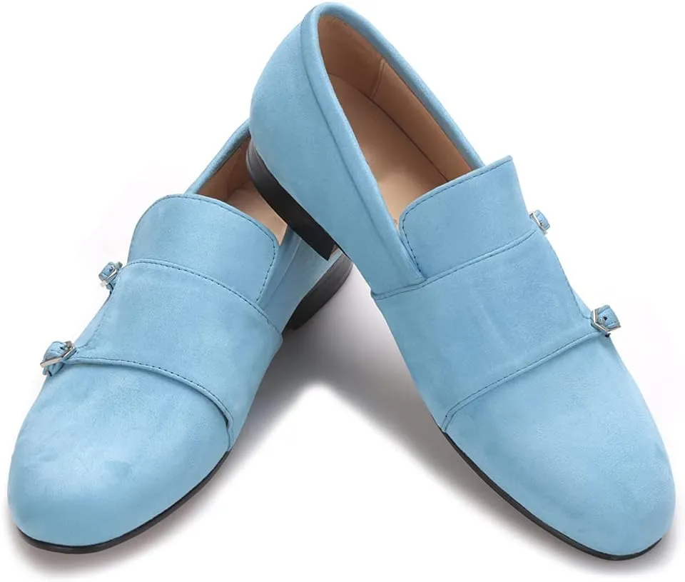 HI&HANN Men Velvet Shoes with Velvet Hasp cCasual Shoes British Style Shoes Slip-on Loafer Smoking Slipper