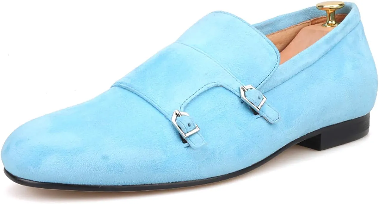 HI&HANN Men Velvet Shoes with Velvet Hasp cCasual Shoes British Style Shoes Slip-on Loafer Smoking Slipper