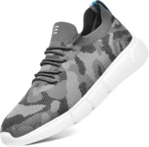 HUHV Tech Knit Unisex Lace-Up and Slip-On Recovery Lifestyle Walking and Athletic Shoe with HEALIUM Foam Lightweight Casual Non-Slip Comfortable Sneaker