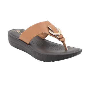 Inblu Women Tan Thong Style Sandal with Embelished Upper (CR08_TAN)