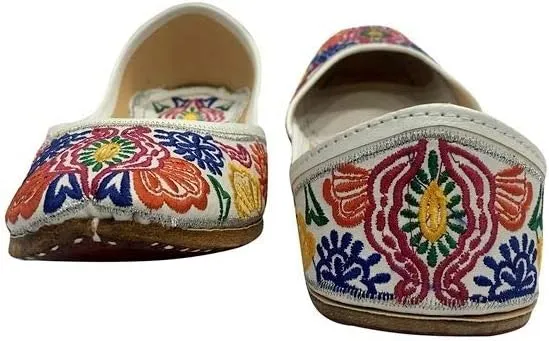 Indian Punjabi Juttis Women Ladies Boho Mojari Khussa Shoes Saree Ethnic Shoes
