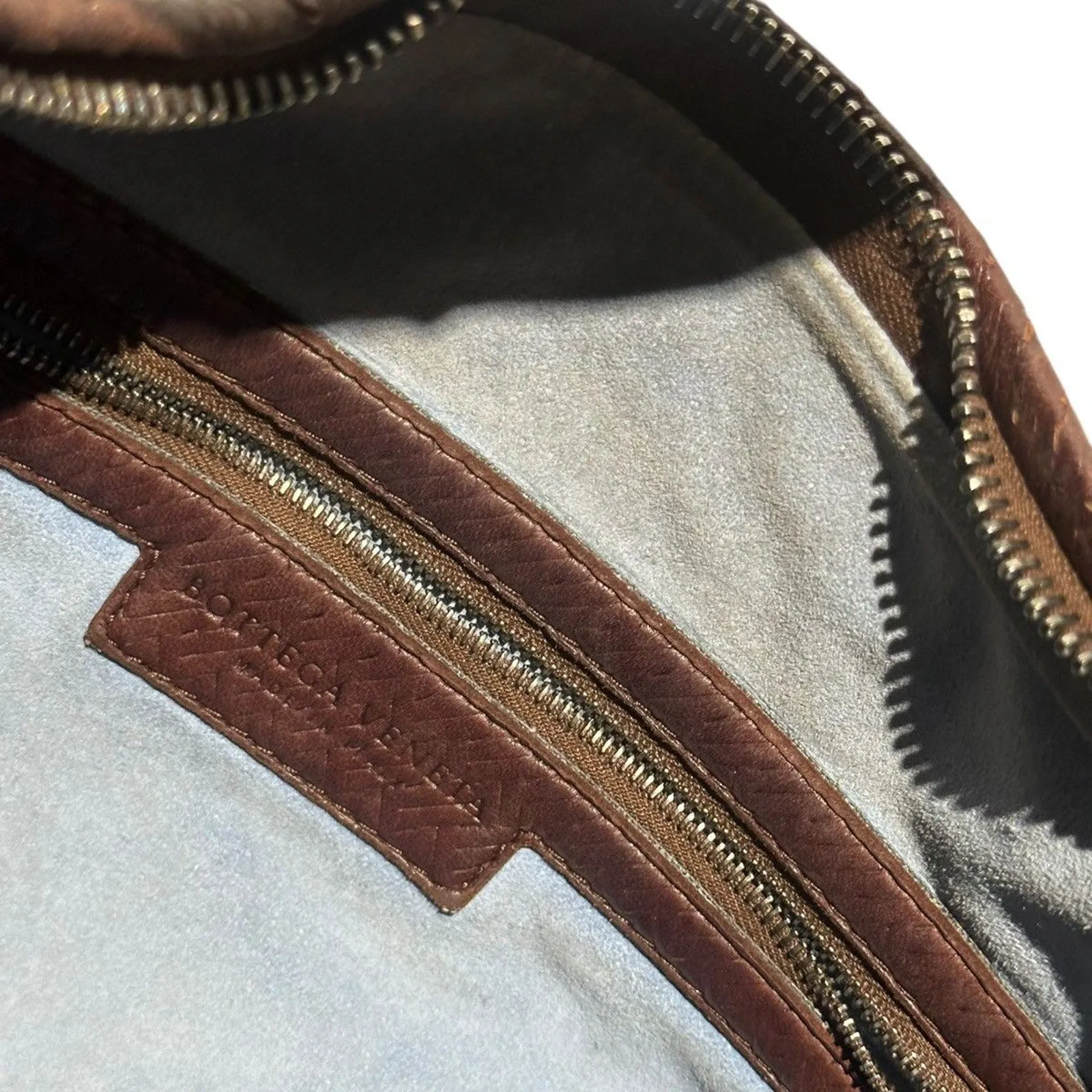 Intrecciato woven leather hobo